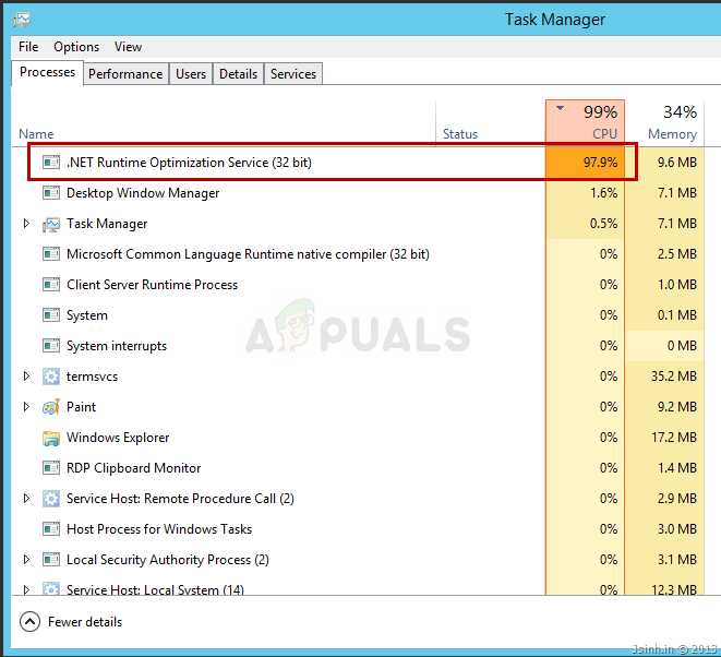 解決.NET Runtime Optimization Service(mscorsvw.exe) 造成 CPU 很高